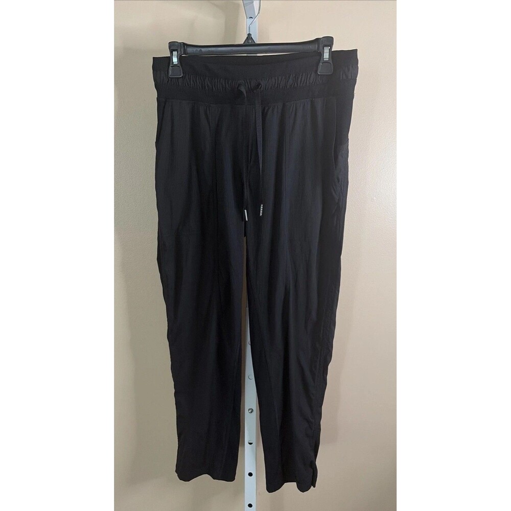 LULULEMON WOMENS Black Utility Pant SZ 6 Ankle Pockets Drawstring
